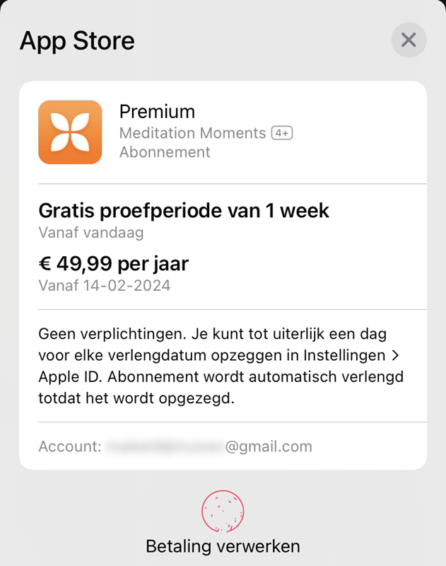 Abonnement afsluiten in iOS-app